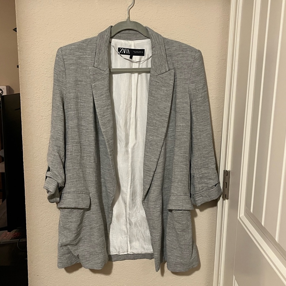 Zara Women's Light Gray Suit Jacket